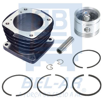 0543 | CONJUNTO COMPRESOR KNORR 75MM. LK15 150CC. - REFRIG. A AIRE BEL-AR