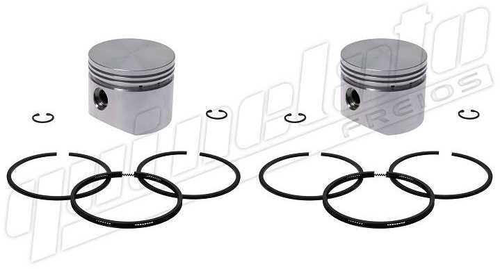 1714 | JGO. PISTONES CON AROS STD COMPRESOR KNORR 75MM. BICILINDRICO QUINELATO