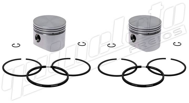 2600 | JGO. PISTONES CON AROS 010 COMPRESOR KNORR 75MM. BICILINDRICO QUINELATO